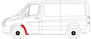 Reparatie aripa stanga potrivit MERCEDES SPRINTER 3,5-T 906, SPRINTER 3-T 906, SPRINTER 4,6-T 906, SPRINTER 5-T 906; VW CRAFTER 30-35, CRAFTER 30-50 dupa 2006 - partea spate - Img 4