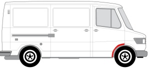Segment aripa Dreapta (partea din spate) potrivit MERCEDES T1 (601), T1 (601, 611), T1 (602), T1 (B601), T1 (B602), T1/TN 01.77-12.96 - Img 2
