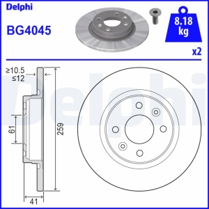 Set discuri frana (2 buc.) Fata Dreapta/Stanga potrivit DACIA LOGAN, LOGAN II, SANDERO, SANDERO II; RENAULT LOGAN I, LOGAN/STEPWAY II, SANDERO/STEPWAY I 0.9-1.6LPG 05.96- - Img 4