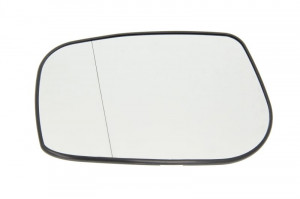 Sticla oglinda exterioara Stanga potrivit TOYOTA AVENSIS, AVENSIS VERSO 2001-2010 pana in 2006 - (asferica, incalzita, crom)