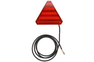 Stop spate dreapta (LED, 12/24V, cu intermitent, cu lumina de ceata, lumina de marșarier, cu lumina stop, lumini parcare, reflector triunghiular, indicator dinamic, lungimea cablu : 0,2m, 163x143x40mm) - Img 1