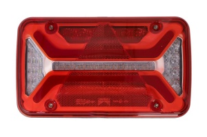 Stop spate dreapta MULTILED III (LED, 12/24V, cu intermitent, cu far de ceata, marsarier, cu stop, lumina de parcare, reflector triunghiular, conector: 2x ASS2 2PIN/ASS2 7PIN) potrivit ADR - Img 1