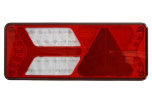 Stop spate stanga (LED, 12/24V, cu intermitent, cu far de ceata, marsarier, cu stop, lumina de parcare, reflector triunghiular, indicator dinamic, conector: 4x SuperSeal 2PIN/AMP 7PIN) potrivit BPW - Img 1