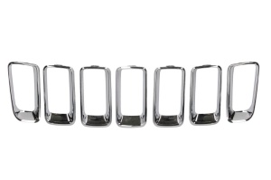 Suport grila radiator fata 7 buc, plastic, crom potrivit JEEP COMPASS dupa 2011