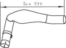 Teava esapament (lungime:777/832,25mm) potrivit MAN TGA, TGS I D2066LF01-D2876LF25 02.02- - Img 2