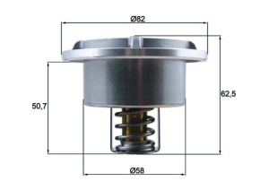 Termostat lichid racire (86°C, cu carcasa) potrivit RVI MIDLUM, PREMIUM 2; VOLVO 8700, 8900, B6, B7, FE, FE II, FH, FL II, FL III, FM, FMX; RENAULT MEGANE III, MODUS D13A360-K4M858 01.91- - Img 3