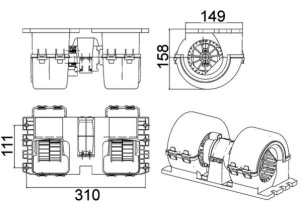 Ventilator habitaclu 24V potrivit DAF 65 CF, 75 CF, 85 CF, CF 65, CF 75, CF 85 02.98- - Img 4