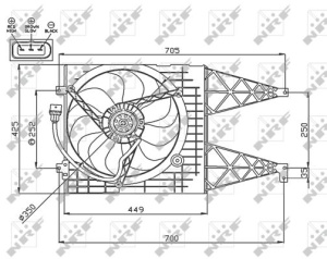 Ventilator radiator (cu carcasa) potrivit AUDI A3, TT; SEAT AROSA, CORDOBA, IBIZA III, LEON, TOLEDO II; SKODA FABIA I, FABIA I PRAKTIK, OCTAVIA I, OCTAVIA I/KOMBI; VW BORA 1.0-2.3 10.94-12.13 - Img 3