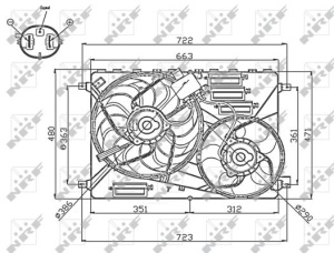Ventilator radiator (cu carcasa) potrivit LAND ROVER FREELANDER 2 2.2D/3.2 10.06-10.14 - Img 3