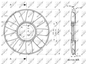 Ventilator radiator (diameter 488mm, numar lame 9) potrivit MERCEDES ATEGO 2 OM900.911-OM904.922 10.04- - Img 4
