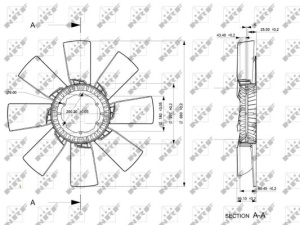Ventilator radiator (diameter 680mm, numar lame 8) potrivit SCANIA G I, P I, R I, T DC09.108-DT16.08 03.04-05.19 - Img 4