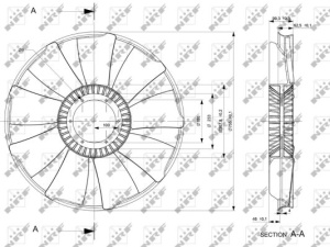 Ventilator radiator (diameter 755mm, numar lame 9) potrivit MAN E2000, F2000, TGA, TGS I, TGX I D0836LF41-E2866DF01 01.94- - Img 3