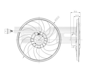 Ventilator radiator potrivit SEAT CORDOBA, IBIZA III, IBIZA IV, IBIZA IV SC; SKODA FABIA II, ROOMSTER, ROOMSTER PRAKTIK; VW POLO, POLO IV 1.2-1.9D 10.01-05.15 - Img 3