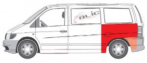Aripa spate Dreapta potrivit MERCEDES V (638/2), VITO (W638) 1996-2003 - (1/2 inaltime) - Img 2