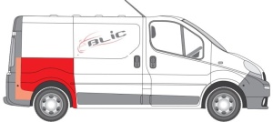 Aripa spate dreapta potrivit NISSAN PRIMASTAR; OPEL VIVARO A; RENAULT TRAFIC II Autobuz dupa 2001 - (1/2 inaltime; model scurt, inaltime 95mm) - Img 3