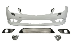 Bara protectie fata potrivita Mercedes-Benz C-KLASA W204 2007-2011 - grunduita, cu halogeni, AMG, cu grilaje
