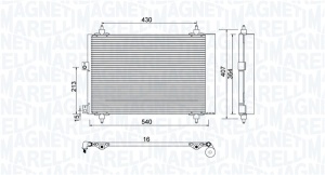 Condensator climatizare (cu uscator) potrivit CITROEN BERLINGO, BERLINGO/MINIVAN, XSARA PICASSO; PEUGEOT PARTNER, PARTNER/MINIVAN 1.6D 05.04-12.15 - Img 1
