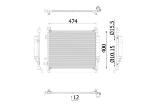 Condensator climatizare (cu uscator) potrivit NISSAN NOTE 1.2 08.12-12.16 - Img 1