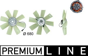 Cupla ventilator radiator (cu ventilator, 680mm, numar lame: 8, numar pini: 5) potrivit VOLVO FM, FM12, FM9 D12C340-D9B380 08.98- - Img 1