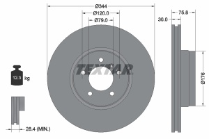 Disc frana Fata Dreapta/Stanga (fara pivot fixare roata) potrivit LAND ROVER RANGE ROVER III 3.0D-4.4 03.02-08.12 - Img 3