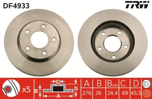 Disc frana Fata Dreapta/Stanga potrivit DODGE CALIBER; MITSUBISHI LANCER VII, LANCER VIII 1.5-2.4 09.03- - Img 3