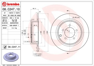 Disc frana Spate Dreapta/Stanga potrivit CHRYSLER 200, SEBRING; CITROEN C4 AIRCROSS, C-CROSSER; DODGE AVENGER, CALIBER; JEEP COMPASS, PATRIOT; LANCIA FLAVIA 1.6-3.6ALK 06.06- - Img 3