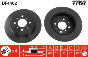Disc frana Spate Dreapta/Stanga potrivit HONDA CIVIC VI, CIVIC VII; MG MG ZR, MG ZS 1.3H-2.5 06.95-10.05 - Img 3