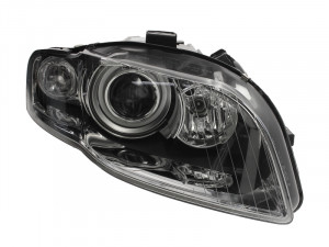 Far Dreapta (D1S/P21W, electric, cu motor, culoare insertie: cromat/negru, culoare semnalizator: alb) potrivit AUDI A4 B6, A4 B7 - Img 1