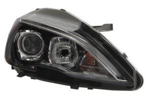 Far dreapta (H7/HY21W/LED, electric, cu motor) potrivit PEUGEOT 308 II 2013-2017