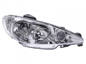 Far Dreapta (halogen, H7, electric, fara motoras, culoare semnalizator: transparent) potrivit PEUGEOT 206 -11.05 - Img 1