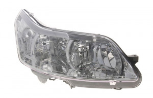 Far dreapta potrivit CITROEN C4 2004-2008 - (H1/H7, reglaj electric, cu motoras, fundal cromat)