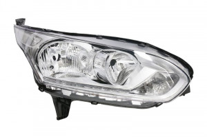 Far dreapta potrivit FORD TRANSIT / TOURNEO CONNECT dupa 2013 - (H15/H7, reglaj electric, cu motoras, fundal cromat)