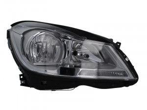 Far dreapta potrivit MERCEDES Clasa C (C204), C T-MODEL (S204), C (W204) - (H7, reglaj electric, cu motoras, fundal cromat)