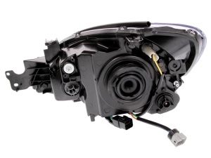 Far fata Dreapta (H4, electric, fara motoras, culoare insert: cromat, culoare semnalizator: galben) potrivit MITSUBISHI LANCER VII 01.04-12.08 - Img 2
