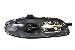 Far fata Dreapta (halogen, 2*H1, electric, fara motoras, culoare insert: negru, culoare semnalizator: transparent) potrivit FIAT MAREA 1997-1999