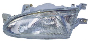 Far fata Stanga (H4, manual, fara motoras, culoare insert: argintiu) potrivit HYUNDAI ACCENT, ACCENT I 1994-1997