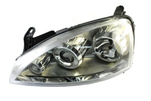 Far fata Stanga (H7/H7, electric, fara motoras, obiectiv, culoare insert: cromat) potrivit OPEL COMBO TOUR, COMBO/MINIVAN, CORSA C, CORSA C/HATCHBACK 2000-2010