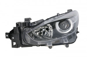 Far Stanga (H11/H15/W5W, electric, cu motor, culoare insertie: negru) potrivit MAZDA 3 2017-2019