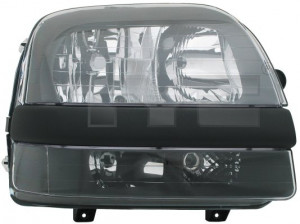 Far stanga potrivit FIAT DOBLO, DOBLO CARGO - (H1/H7, reglaj electric, fundal negru)