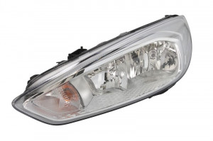 Far stanga potrivit FORD FOCUS 2014-2018 - (H1/H7, reglaj electric, fundal cromat)
