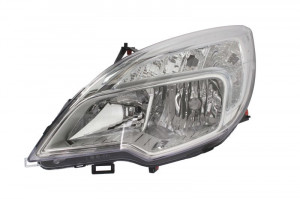 Far stanga potrivit OPEL MERIVA B - H1/H7, electric, cu motoras, interior argintiu, semnalizator transparent