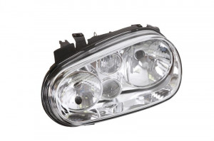 Far stanga potrivit VW GOLF 4 - (H1/H3/H7, reglaj electric, cu motoras, fundal cromat)