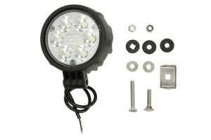 Far universal stanga/dreapta (faza lunga, LED, 12/24V, diametru 116mm, adancime: 72mm, transparent, aluminiu, negru, lungime cablu: 500mm) - Img 1