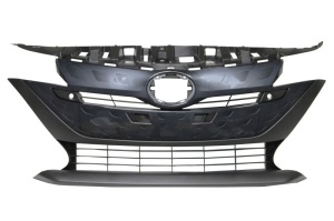 Grila bara fata potrivita Toyota PRIUS PLUG-IN HYBRID W52 dupa 2017 - gri inchis, cu gauri pentru senzorii de parcare