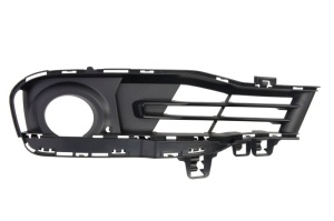 Grila bara fata Stanga potrivit BMW 3 (F30, F80), 3 (F31); MAZDA 3 dupa 2011 dupa 2014 - (cu orificii proiector ceata, plastic, negru)