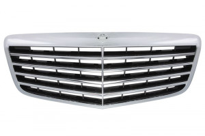 Grila radiator potrivit MERCEDES E T-MODEL (S211), E (W211) 1.8-6.2 2002-2009 pana in 2009 - (AVANTGARDE, complet, crom/negru)