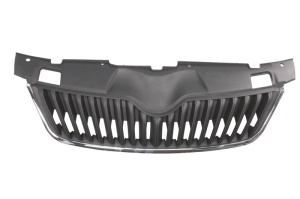 Grila radiator potrivit SKODA FABIA II, ROOMSTER, ROOMSTER PRAKTIK 1.2-1.9D 2006-2015 pana in 2014 - (cu stipe cromate)