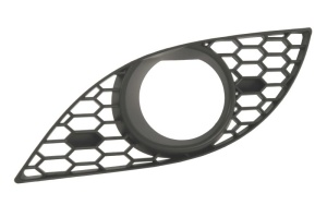 Grila ventilatie bara fata stanga potrivit BMW 5 E60, E61 2003-2007 - (cu orificii lampa ceata, plastic, negru, pachet M)