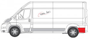 Kit reparatie aripa spate stanga potrivit CITROEN JUMPER; FIAT DUCATO; PEUGEOT BOXER 2006-2014 - (dupa roata, model mediu; cu orificiu pentru lumina de degajare) - Img 2