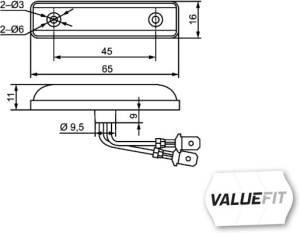 Lumina delimitare stanga/dreapta, alb, LED, inaltime 11mm; latime 65mm; adancime 16mm, surub, 12V - Img 4